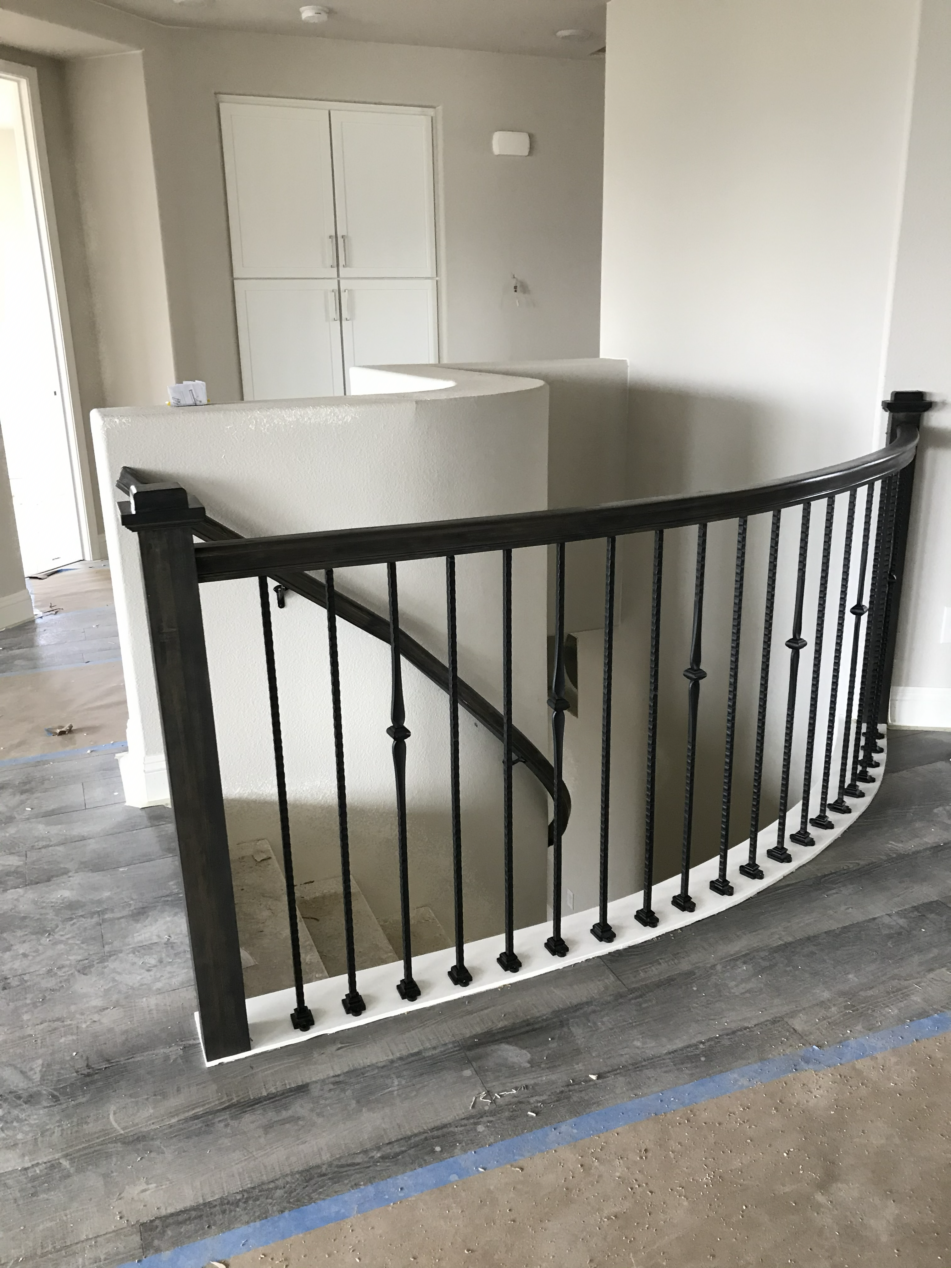 Traditional Wood Balusters with Oak Handrail